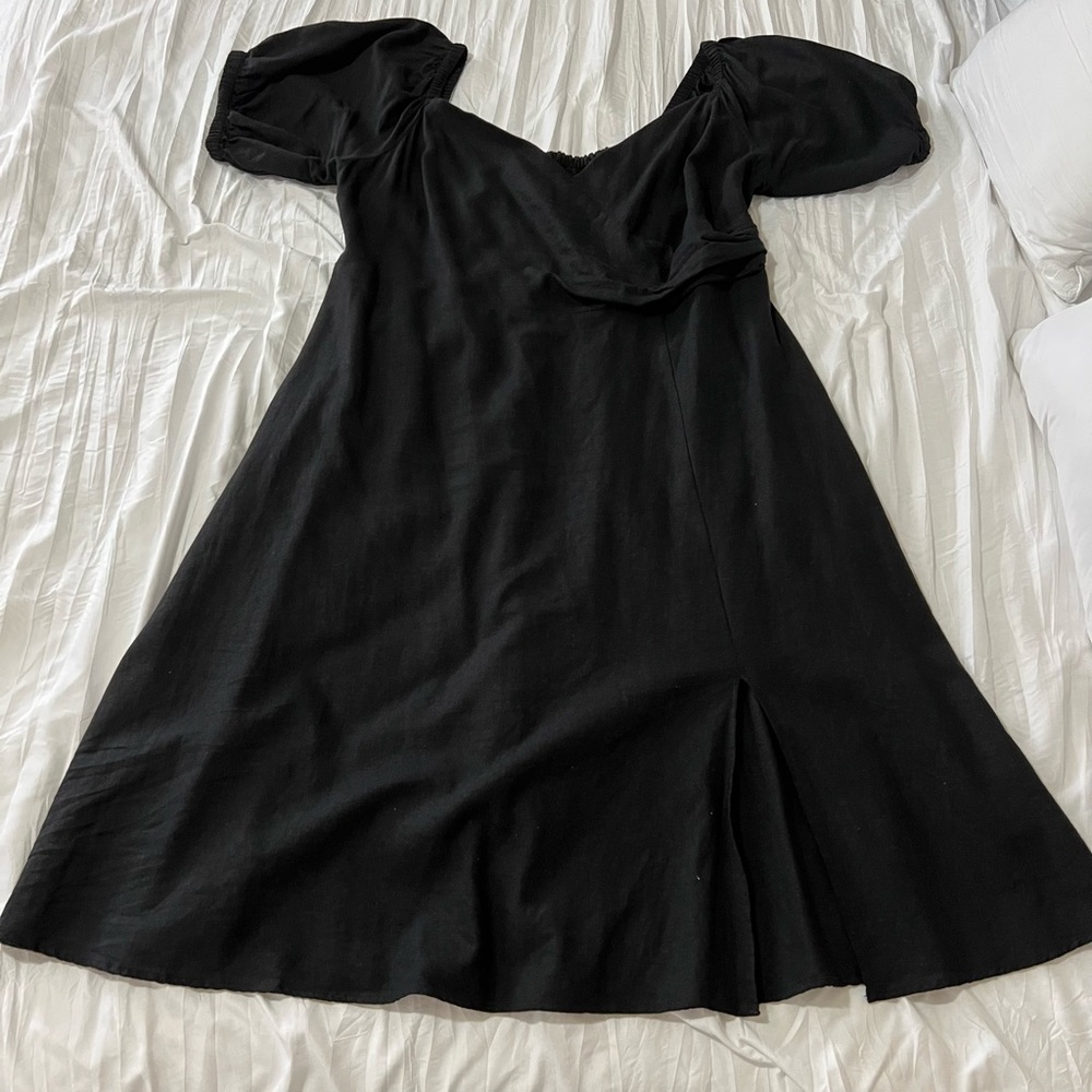 Black Off the Shoulder Dress with Slit